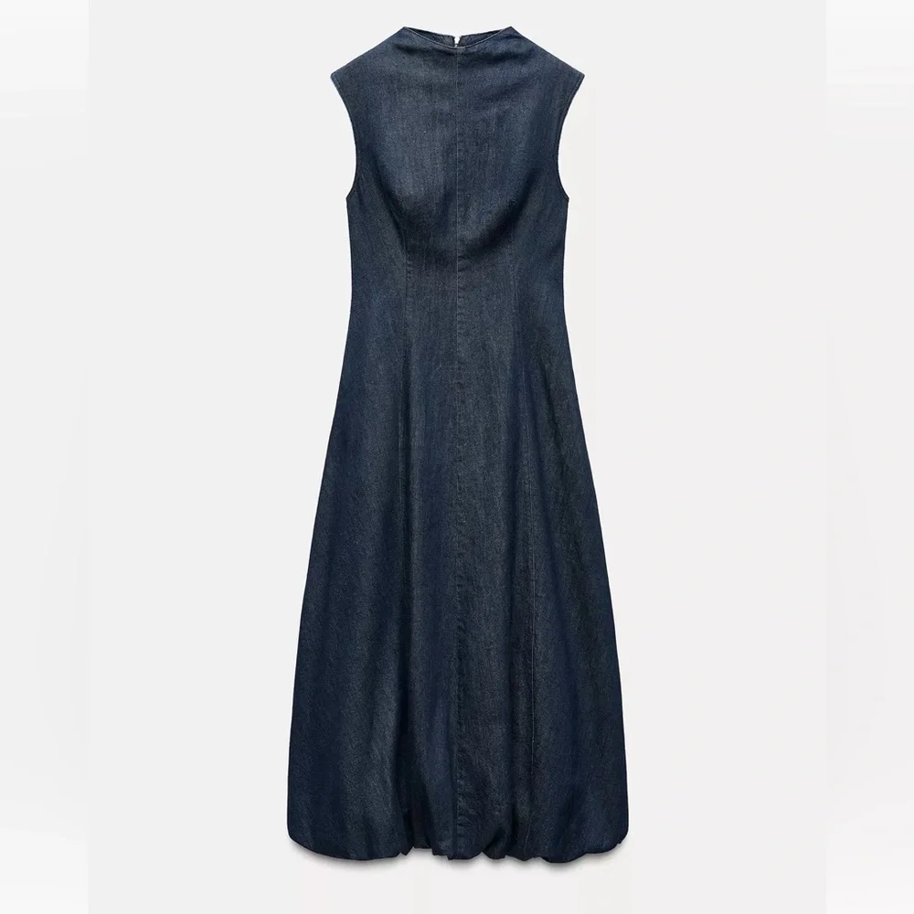 Zara Denim Balloon Dress sz XXL Brand New - Picture 2 of 3